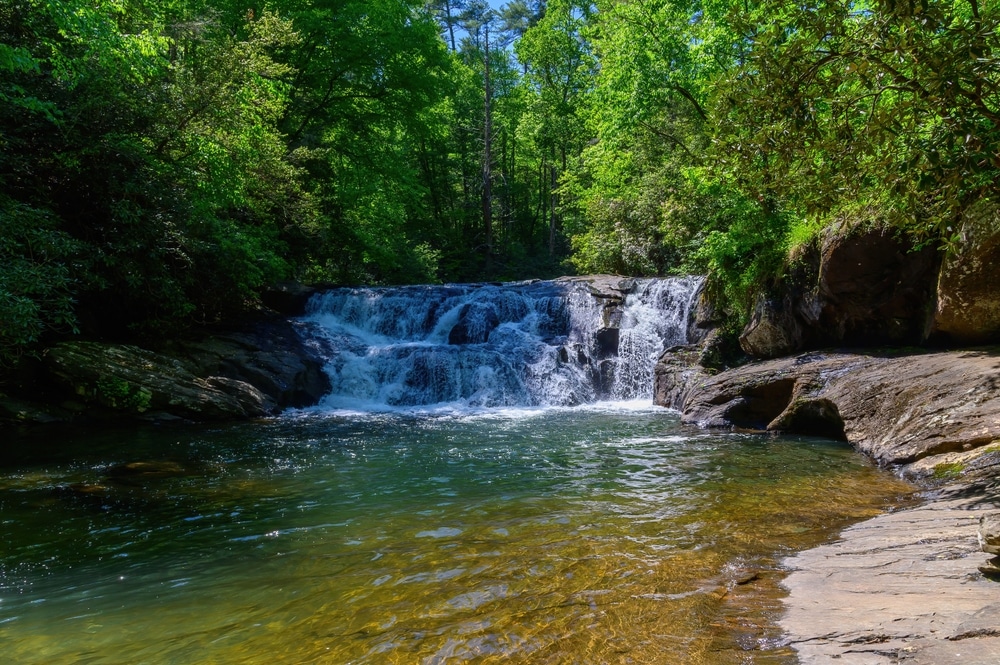 The lower falls at Dicks Creek Falls - one of the best things to do in Clayton, Georgia