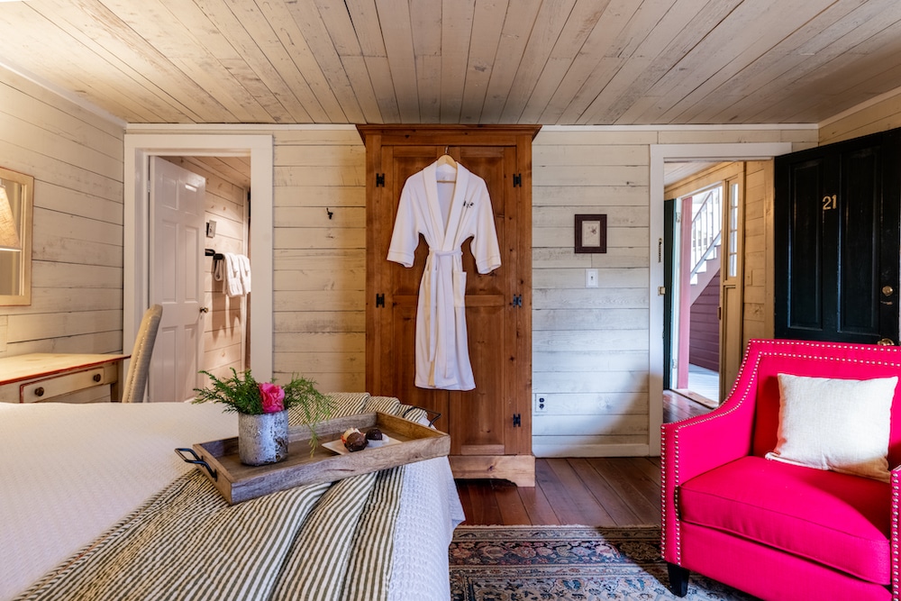 Guest room at Glen-Ella Springs, one of the best weekend getaways from Atlanta